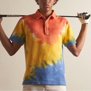 MOBI LA QUINTA POLO ORANGE YELLOW BLUE TIE-DYE - XS